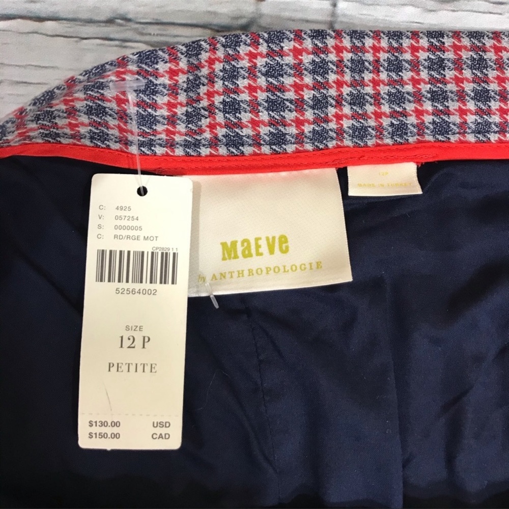 Anthropologie Maeve Plaid Skirt Pleated A-Line High Waist Knit Midi Women’s 12 P - Picture 7 of 13